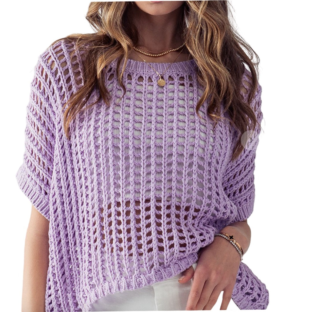 TN Lavender Crochet Top